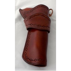 Handmade Eldorado Holster Diamond Border Stamp Design in Medium Brown 6½" RH:
